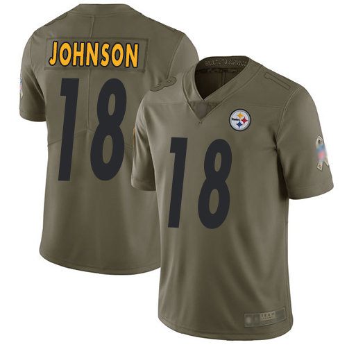 Men Pittsburgh Steelers Football #18 Limited Olive Diontae Johnson 2017 Salute to Service Nike NFL Jersey->women nfl jersey->Women Jersey